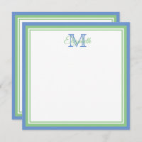 Preppy Cornflower Blue und Sage Green Monogram