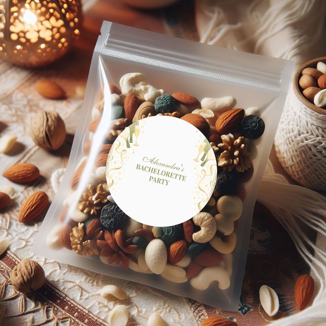 Preppy Courtside Pickleball Bachelorette Party Runder Aufkleber (Von Creator hochgeladen)