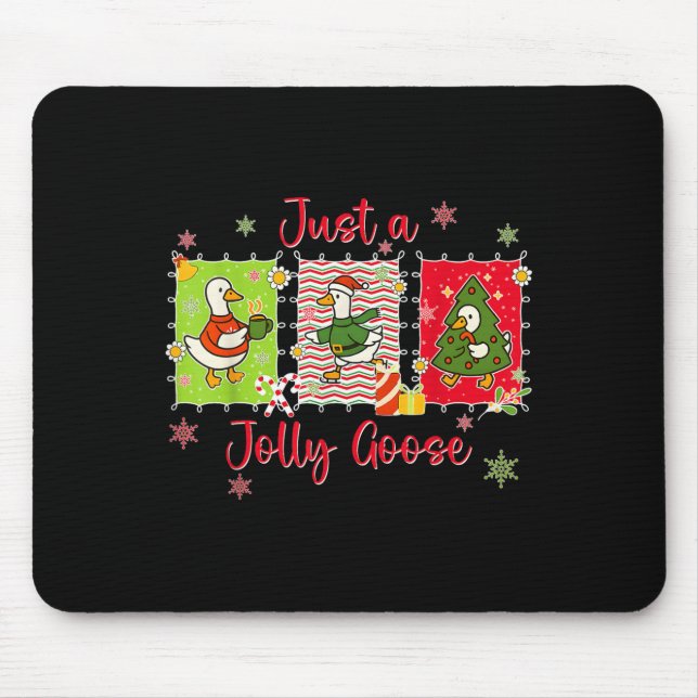 Preppy Cute Just A Jolly Goose Merry Goosemas Chri Mousepad (Vorne)