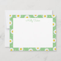 Preppy Daisies Spring Floral Watercolor Green