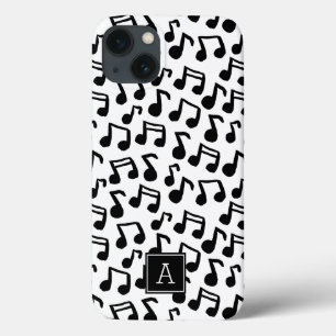 Preppy Doodle Musiknoten Monogramm Personalisiert iPhone 13 Hülle