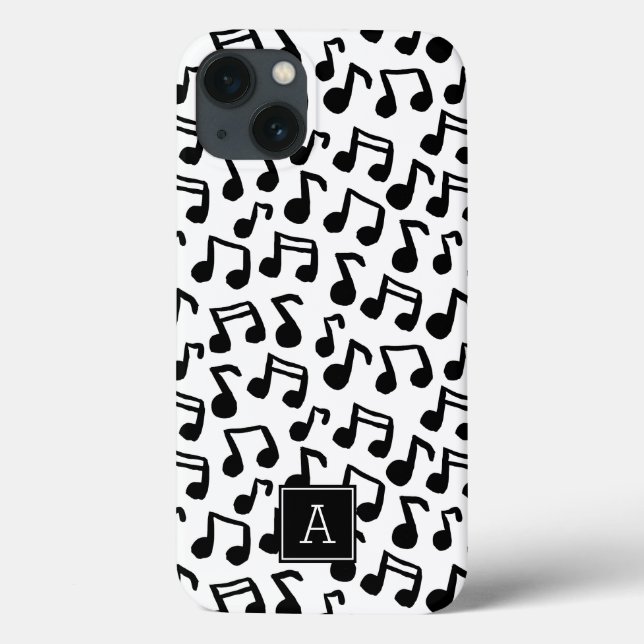Preppy Doodle Musiknoten Monogramm Personalisiert Case-Mate iPhone Hülle (Rückseite)