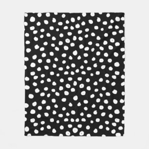 Preppy Dots Moderne Schwarz-weiße Druckpunkte Fleecedecke