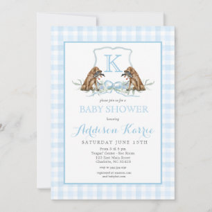 Preppy Duck Gingham Wappen Baby Shower Einladung