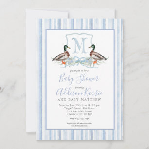 Preppy Duck Gingham Wappen Baby Shower Einladung