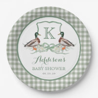 Preppy Duck Gingham Wappen Baby Shower Einladung
