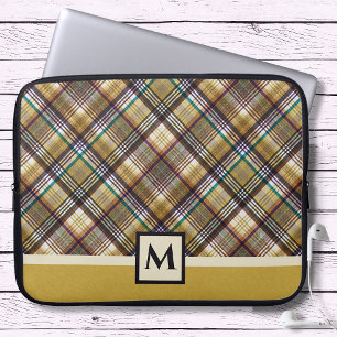 Preppy Earth Tones Kariert Laptopschutzhülle