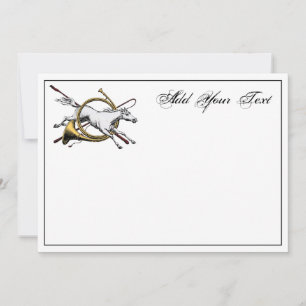 Preppy-Equestrian-Horse-Springen-Horn-Notizkarten- Mitteilungskarte