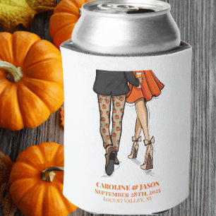 Preppy Fall Couple Pumpkin Pants Orange Dress Beer Dosenkühler