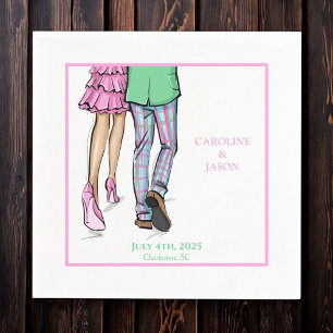 Preppy Fashion Couple Shower Wedding Serviette
