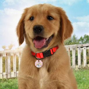 Preppy Floral Anchor Monogram ID Tag Haustiermarke