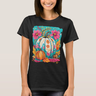 Preppy Floral Fall Pumpkin Herbst Erntedank Coz T-Shirt