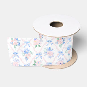 Preppy florale Ribbonerie Aquarell Blume Bogen Satinband