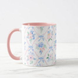 Preppy florale Ribbonerie Aquarell Blume Bogen Tasse