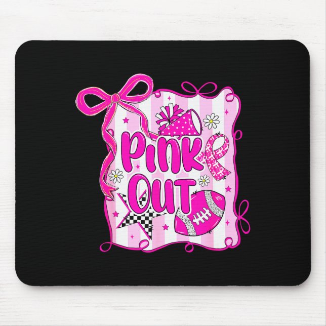 Preppy Football Nk Out Coquette Breast Cancer Chee Mousepad (Vorne)
