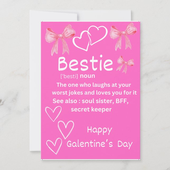 Preppy galentine feiertagskarte (Vorderseite)