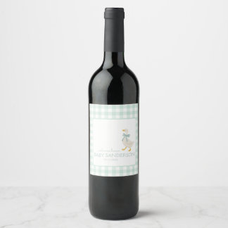 Preppy-Gans-Baby-Party Weinetikett