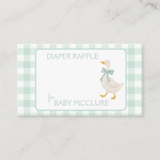 Preppy-Gans-Baby-Shower-Windel-Raffel Begleitkarte