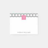 Preppy Geometric Pattern Monogram