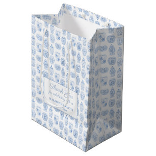 Preppy Ginger Jar Blue und White Wedding Vielen Da Mittlere Geschenktüte