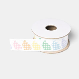 Preppy Gingham Oaster Bunnies Pastel Ripsband