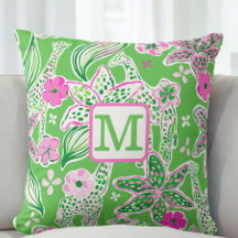 Preppy Giraffen Lily Pink Green Monogram