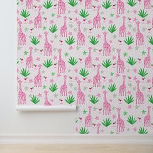Preppy Giraffes Cosmopolitans Jungle-Blume Tapete