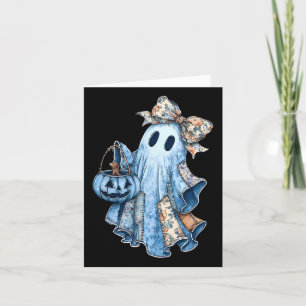 Preppy Girly Coquette Bow Patchwork Ghost Fall Hal Karte