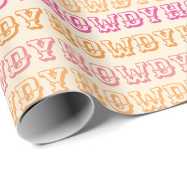 Preppy Girly Howdy Hot Pink Orange Geschenkpapier