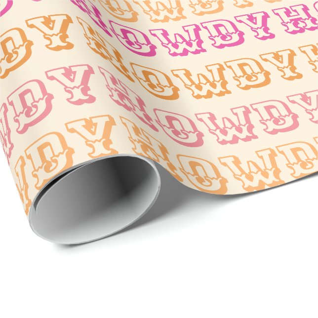 Preppy Girly Howdy Hot Pink Orange Geschenkpapier (Rolleneckpunkt)