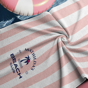 Preppy Girly Pink Strandclub Strandtuch