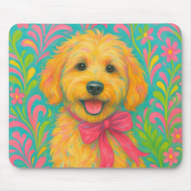 Preppy Golden Doodle Mousepad (Vorne)