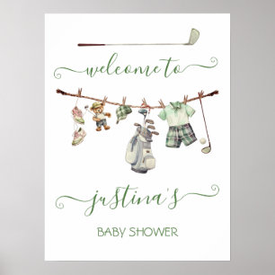 Preppy Golf Boy Baby Dusche Begrüßungszeichen Poster