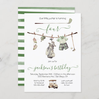 Preppy Golf Boy Geburtstagsparty Einladung
