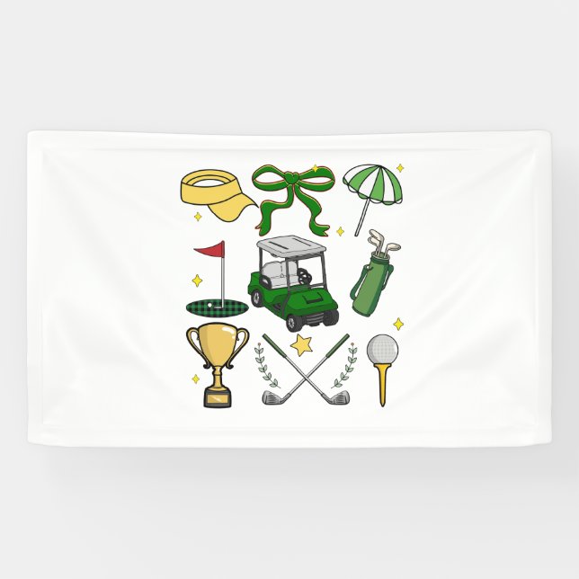 Preppy Golf Coquette Banner (Horizontal)