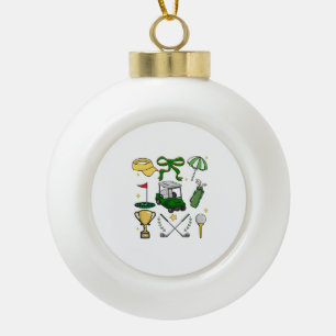 Preppy Golf Coquette Keramik Kugel-Ornament