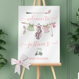 Preppy Golf Girl Baby Dusche Begrüßungszeichen Poster