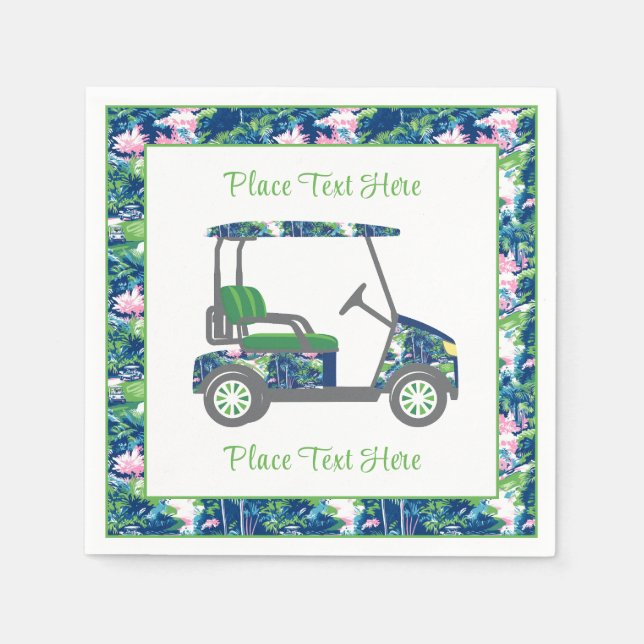Preppy Golf Print Golf Cart Serviette (Vorderseite)