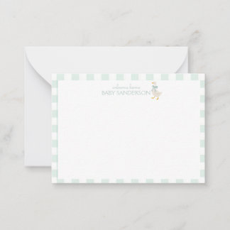 Preppy Goose Baby Shower Note Card Mitteilungskarte
