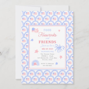 Preppy Grandmillennial 4. Juli GRILLEN Einladung