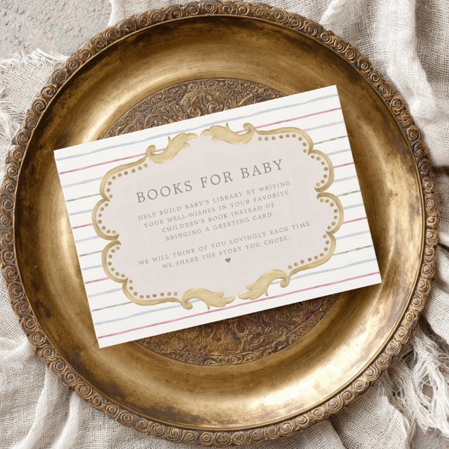 Preppy Grandmillennial Books for Baby Shower Begleitkarte (Von Creator hochgeladen)