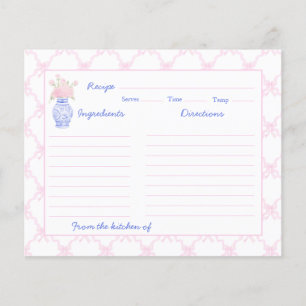 Preppy Grandmillennial Ginger Jar Bow Rezept Card