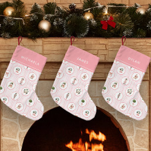 Preppy-Grandmillennial-Rosa-Nussknacker-Weihnachte Kleiner Weihnachtsstrumpf