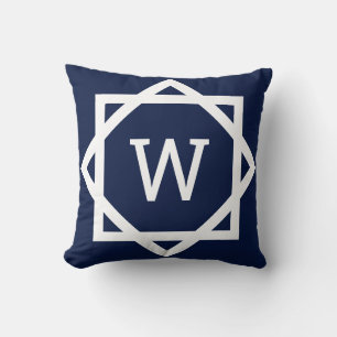 Preppy Graphic Border Monogram Kissen