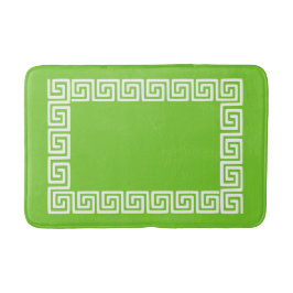 Preppy Greek Key – Lime Green & White Badematte