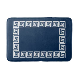 Preppy Greek Key – Navy & White Badematte