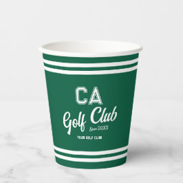Preppy Green Golf Club Custom Wappen Party Pappbecher