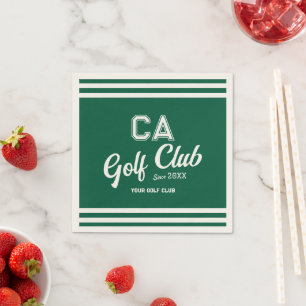 Preppy Green Golf Club Custom Wappen Party Serviette
