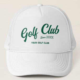 Preppy Green Golf Club Custom Wappen White Truckerkappe