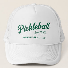 Preppy Green Pickleball Club Custom Wappen Party Truckerkappe